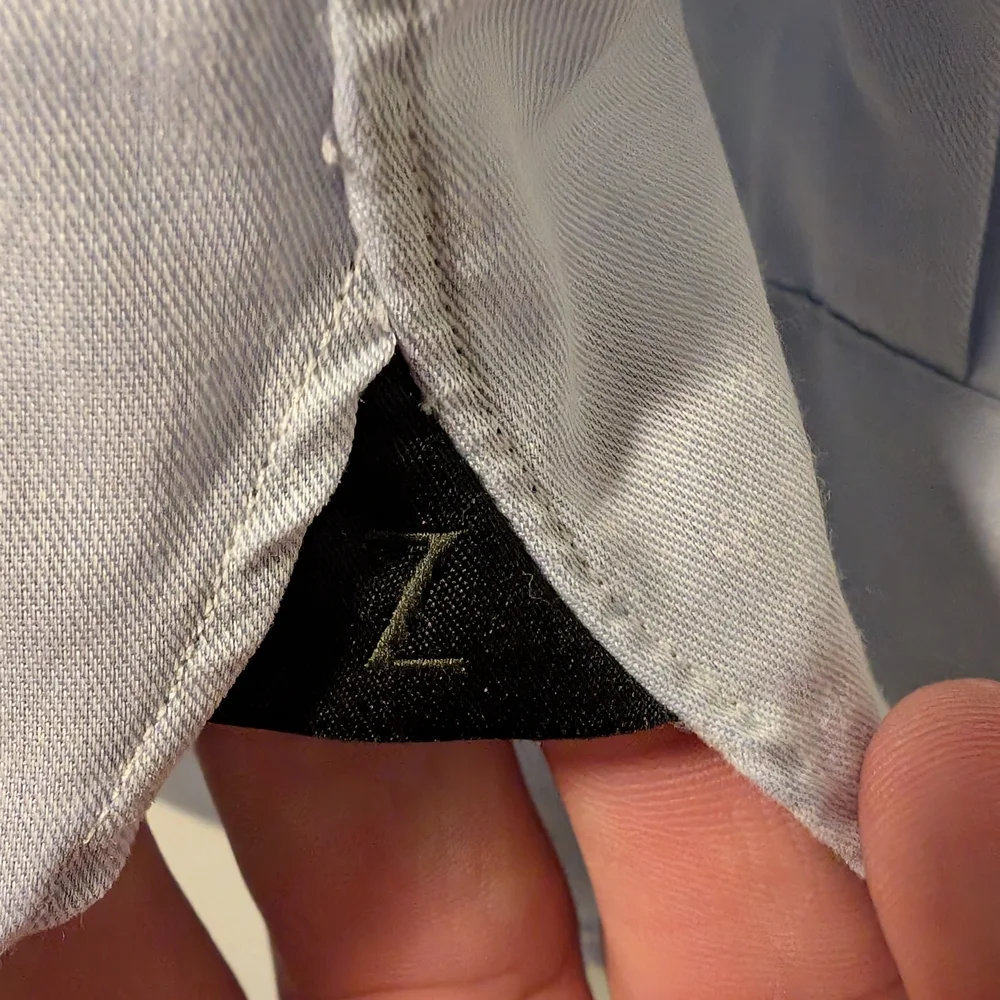 Light Blue and White Micro-Patterned 300 Cotton Shirt - Picture 5 of 6